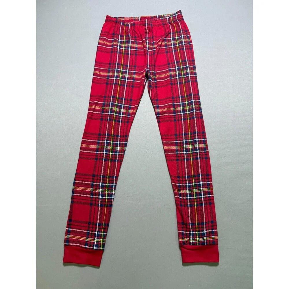 NWT Member's Mark Family Sleep 2-Piece Pajama Set Unisex Kids 8 Red Embroidered